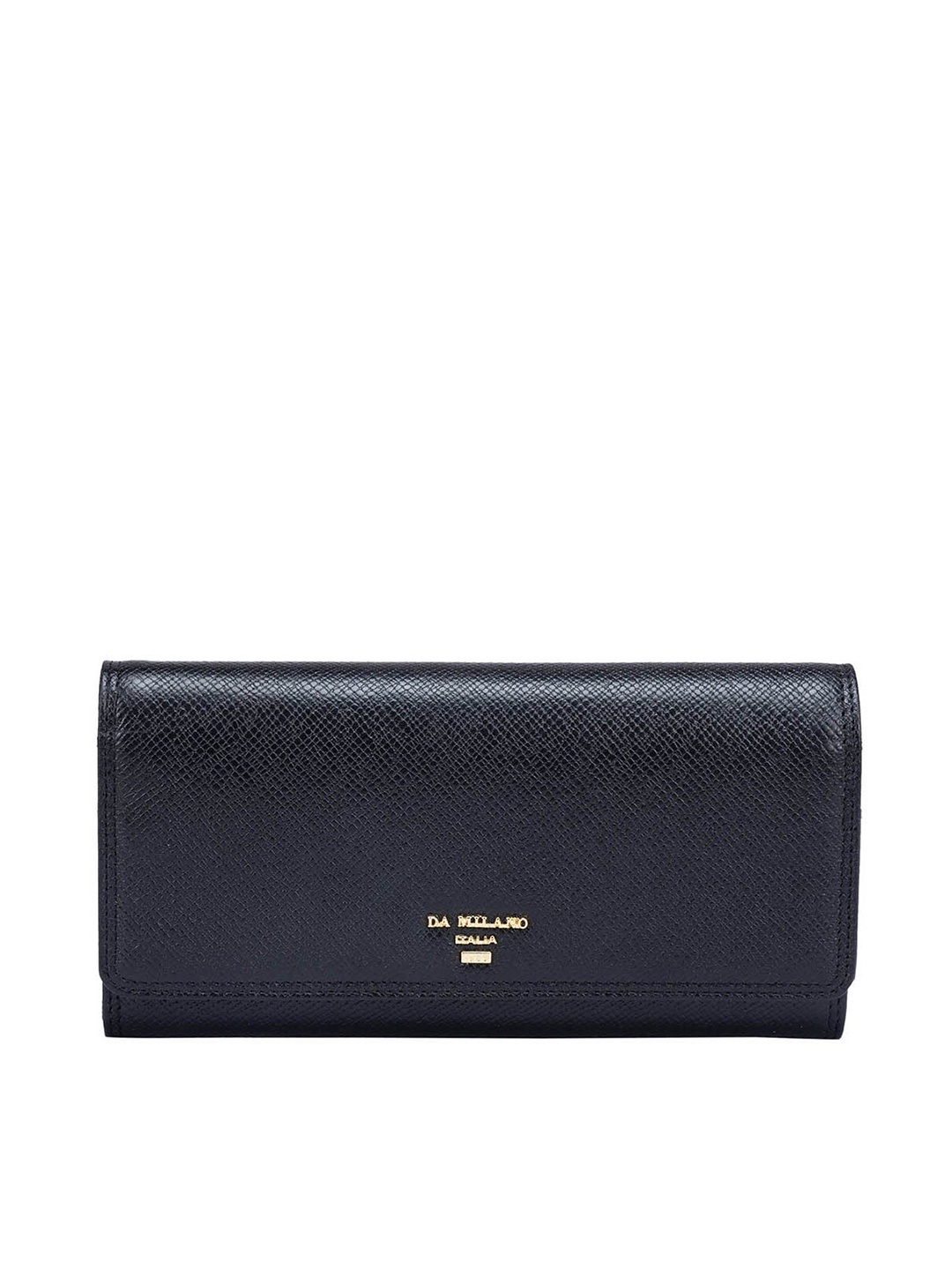 

Da Milano Textured Leather Two Fold Wallet, Black