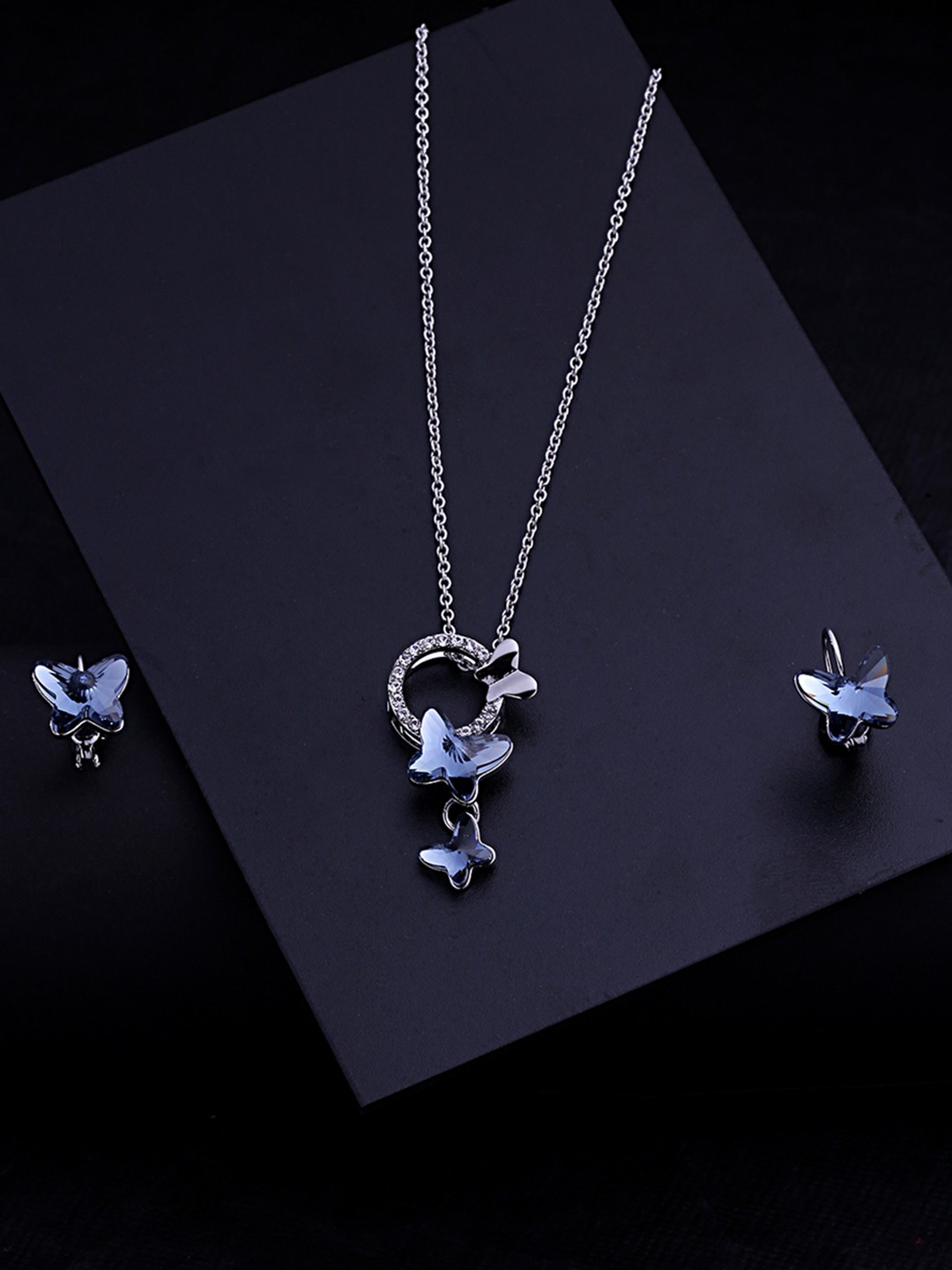 

Yellow Chimes Crystals from Swarovski Collection Silver-Toned Jewellery Set