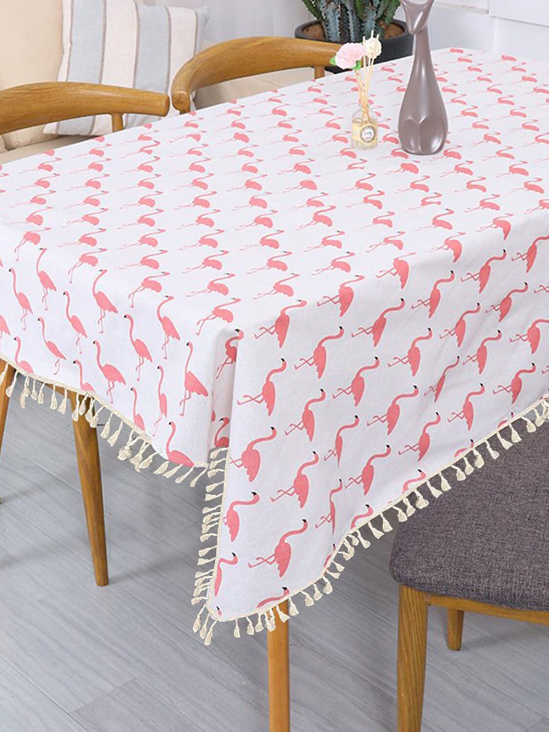 

HOUSE OF QUIRK White Rectangle Cotton Linen Dust Proof Table Cover