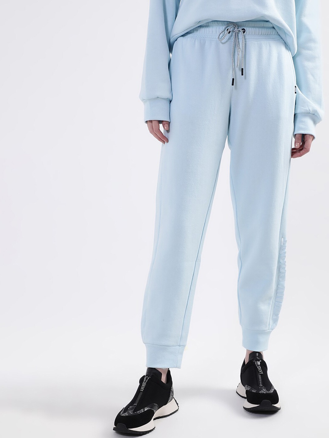 

DKNY Women Cotton Mid-Rise Joggers, Blue