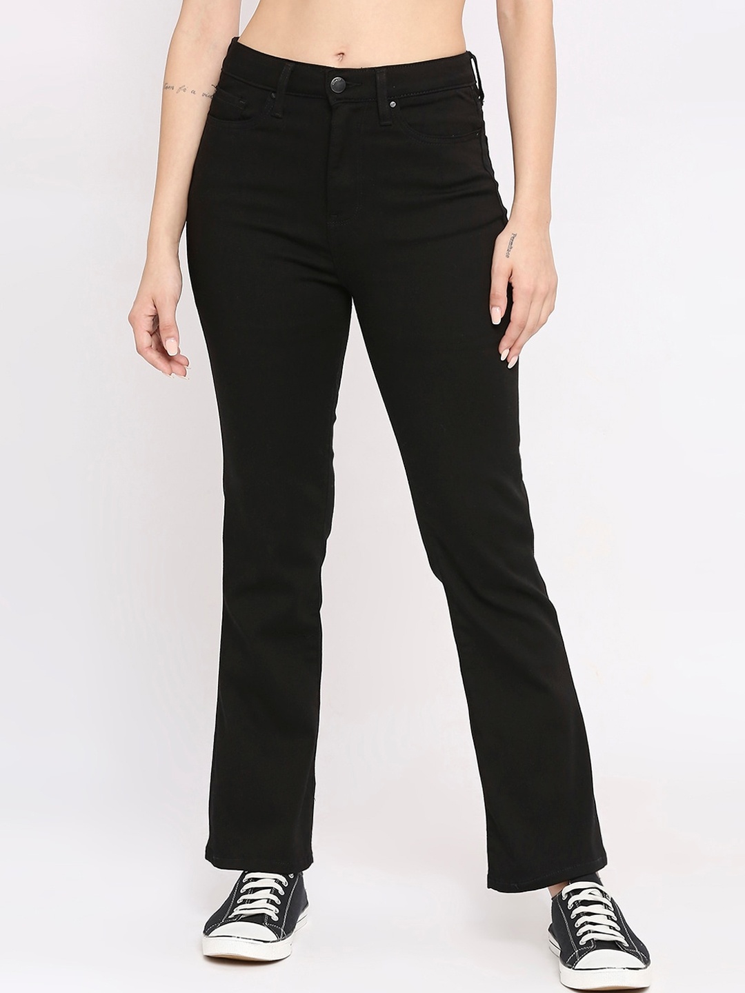 

SPYKAR Women Elissa Bootcut High-Rise Stretchable Jeans, Black