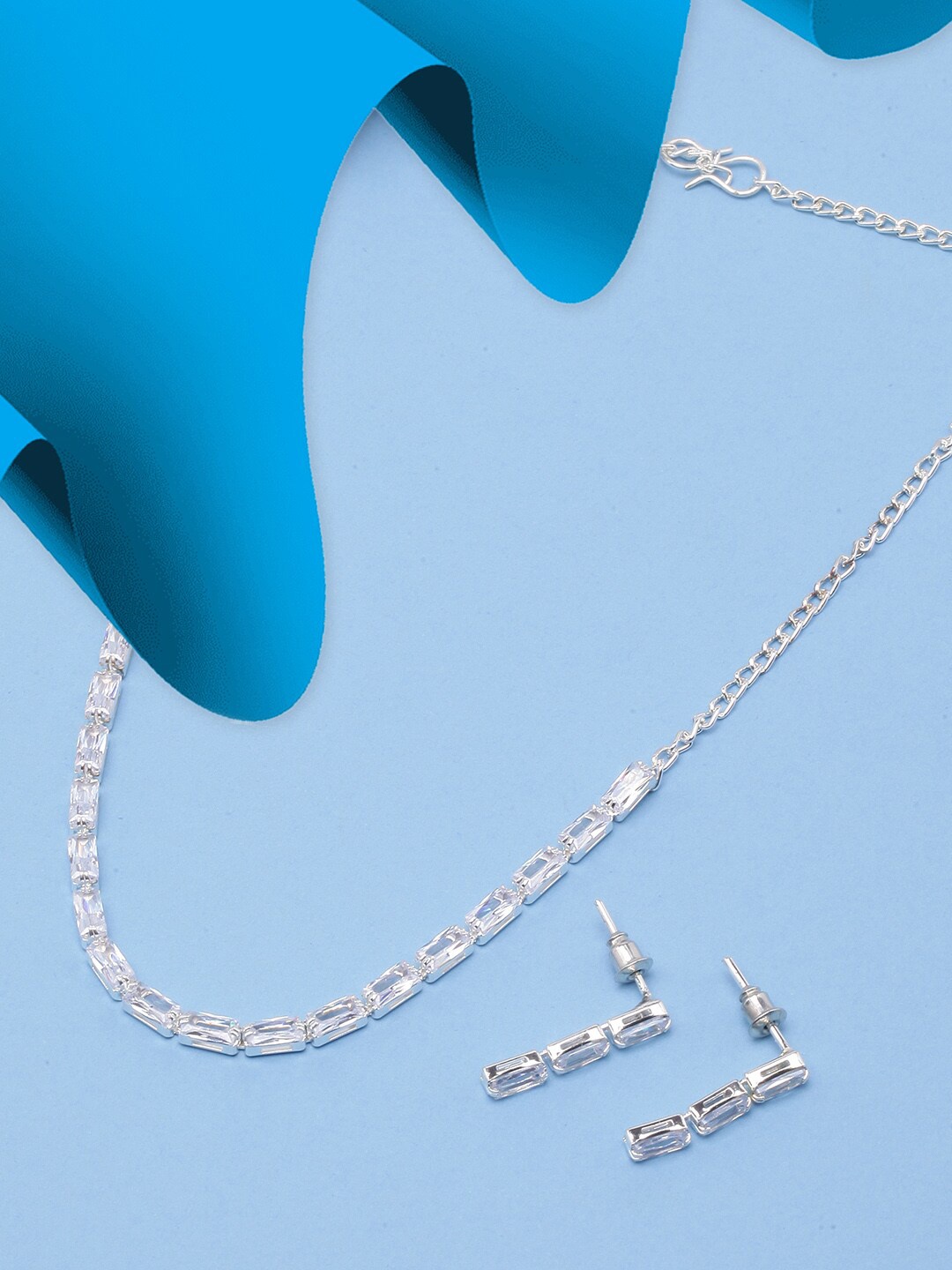 

Anouk Silver-Plated Rhinestone-Studded Jewellery Set