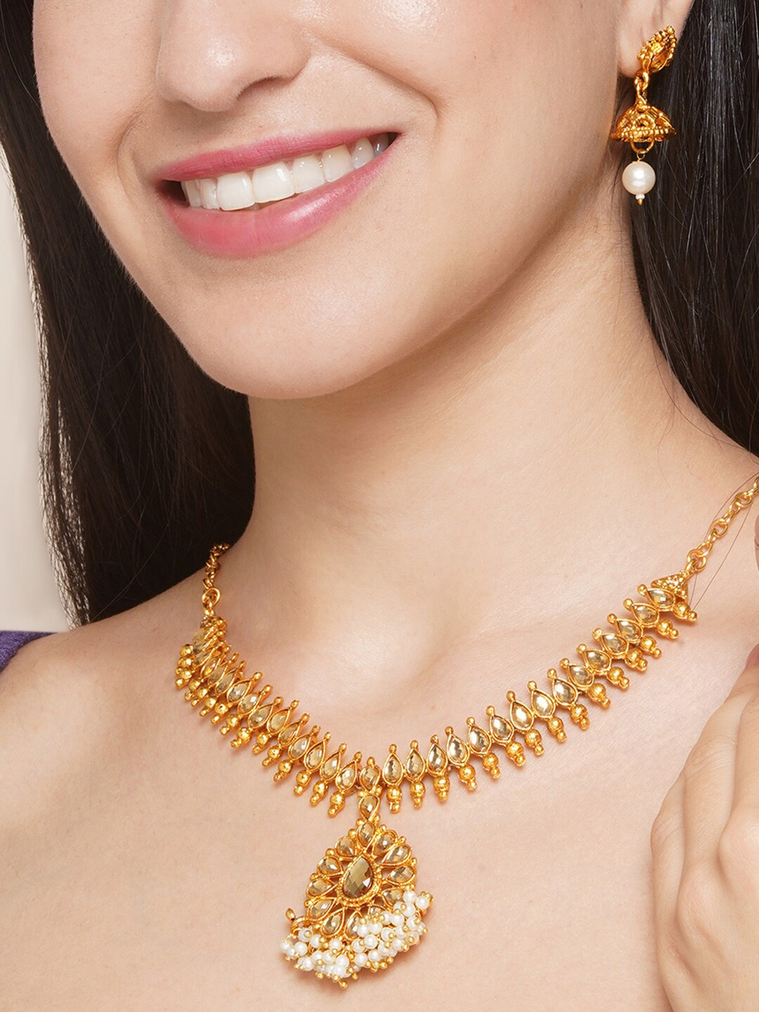 

Anouk Gold-Plated Stones & Beaded Jewellery Set