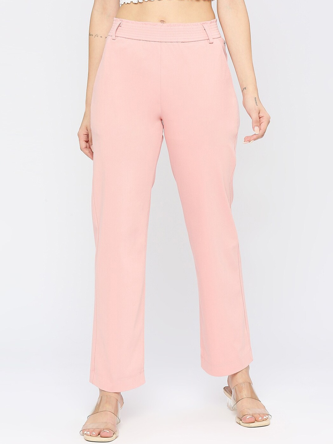 

SPYKAR Women Mid-Rise Track Pants, Peach