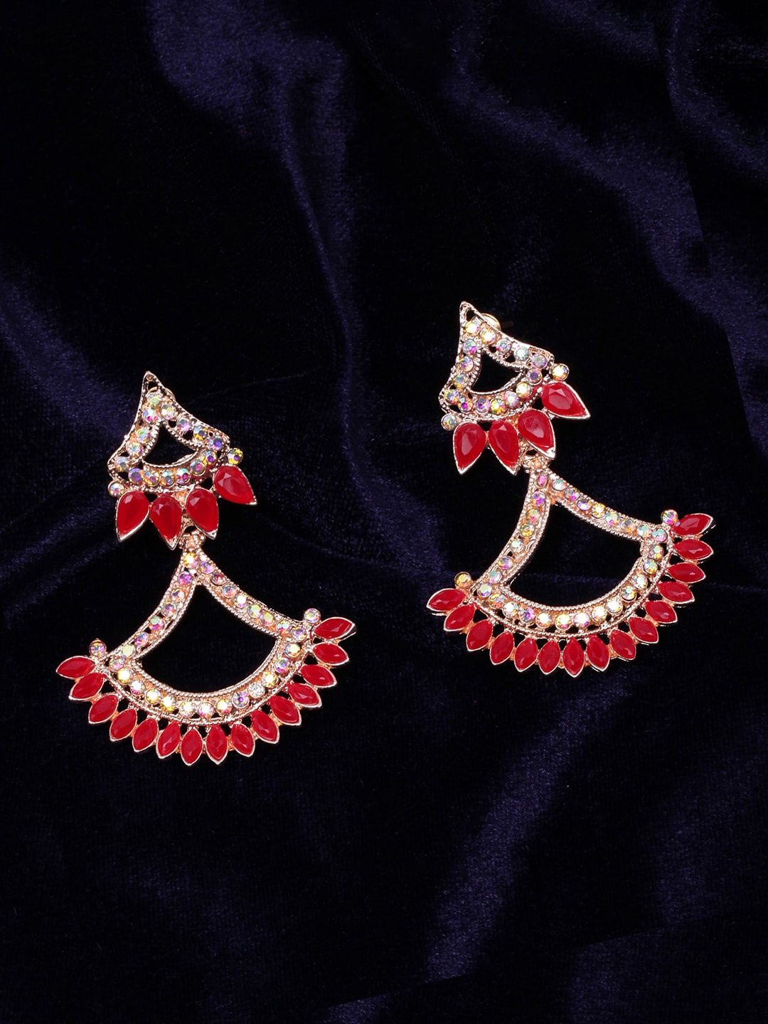 

Anouk Gold-Plated Rhinestone Studded Drop Earrings