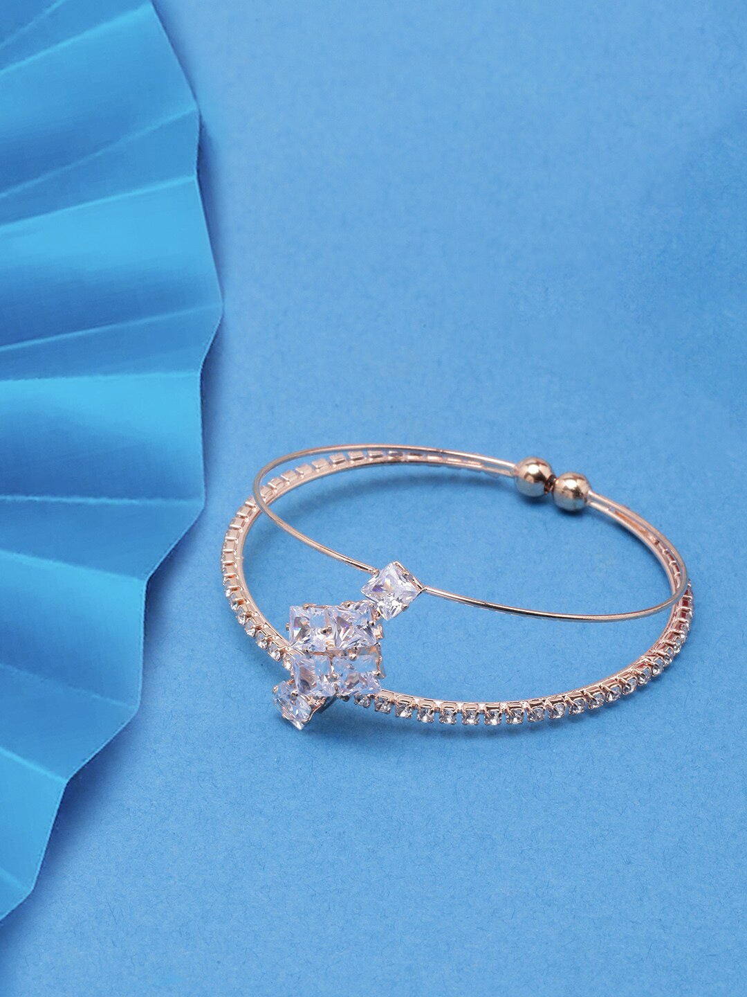 

Anouk Women Gold-Plated Cubic Zirconia Kada Bracelet