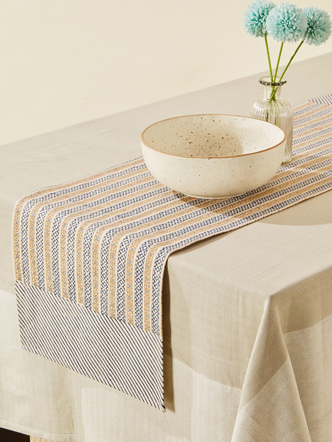 

Fabindia Anaarbagh Beige Printed Pure Cotton Runner