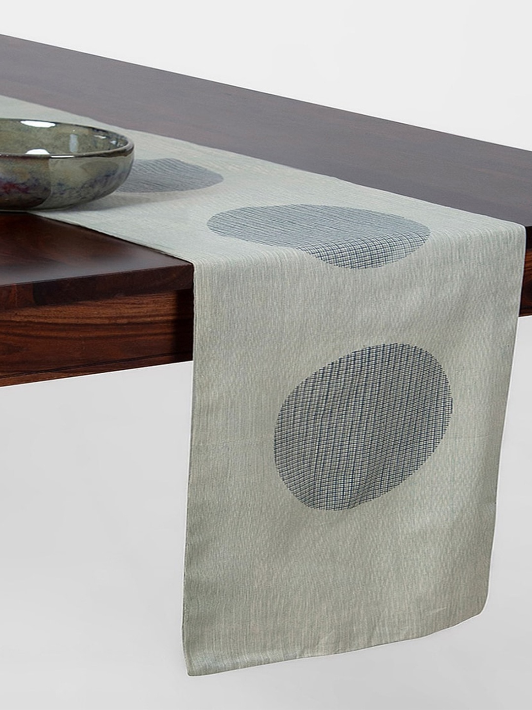 

Fabindia Grey Printed Pure Cotton Table Runner