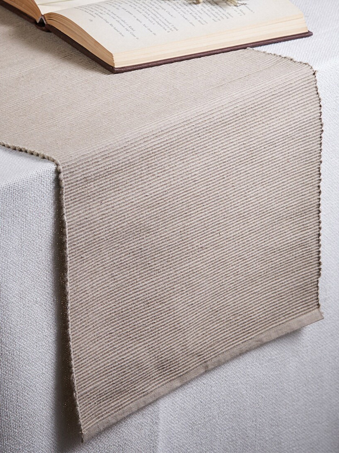 

Fabindia Prithi Grey Woven Design Cotton Rectangular Table Runner