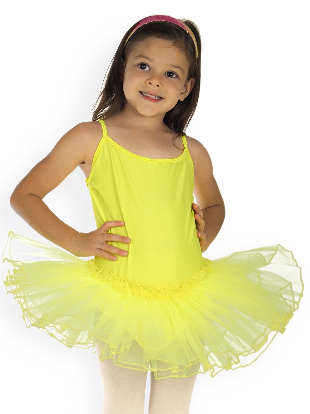 

IKAANYA Girls Camisole Stiff Tutu Skirt Leotard Dress, Yellow