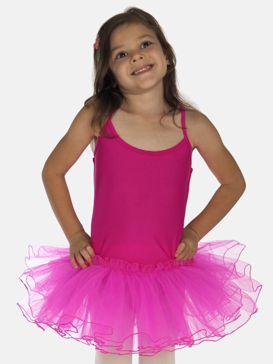 

IKAANYA Girls Ballet Camisole Stiff Tutu Skirt Leotard Dress, Pink