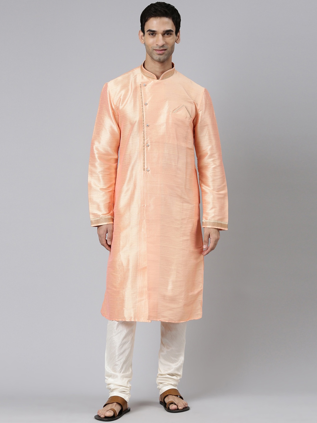 

Rishika Mandarin Collar Straight Kurta, Orange