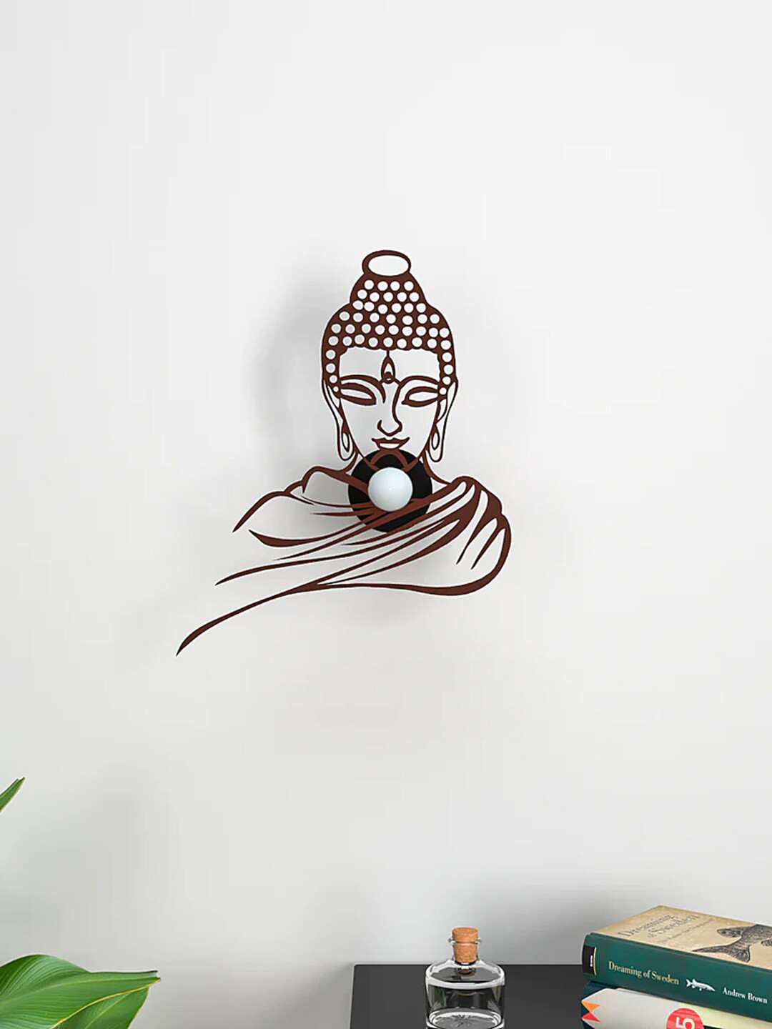 

WALLMANTRA Brown Buddha Design Creative Shadow Lamp