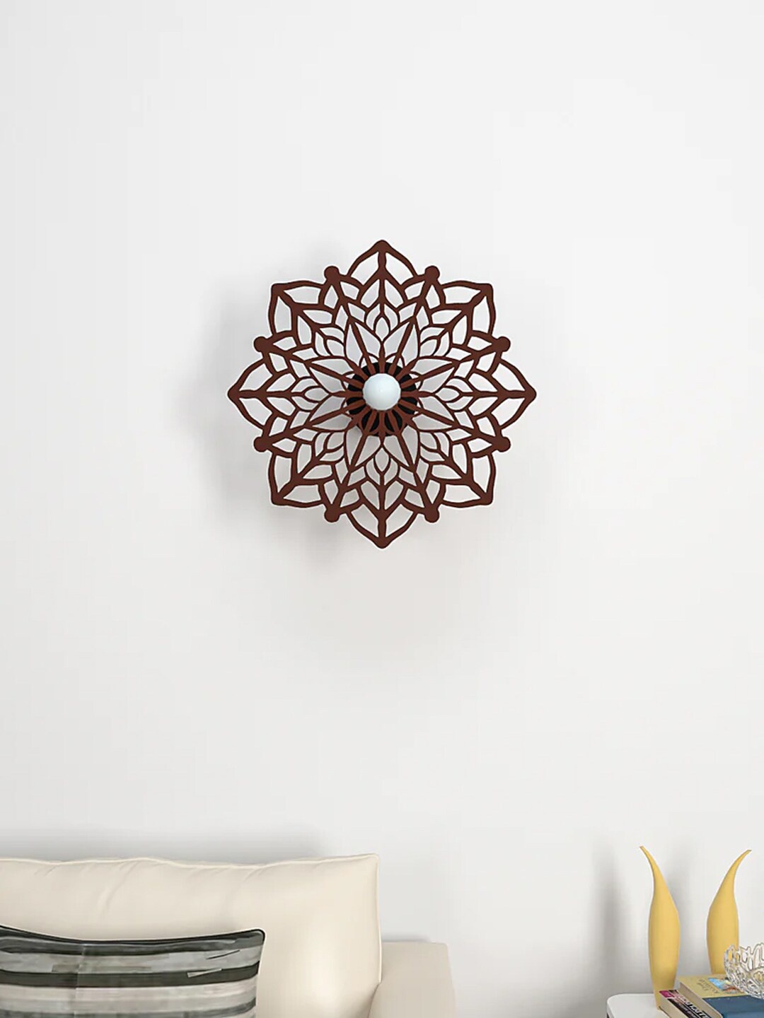 

WALLMANTRA Brown Mandala Art Textured Wall Mounted Shadow Night Lamp