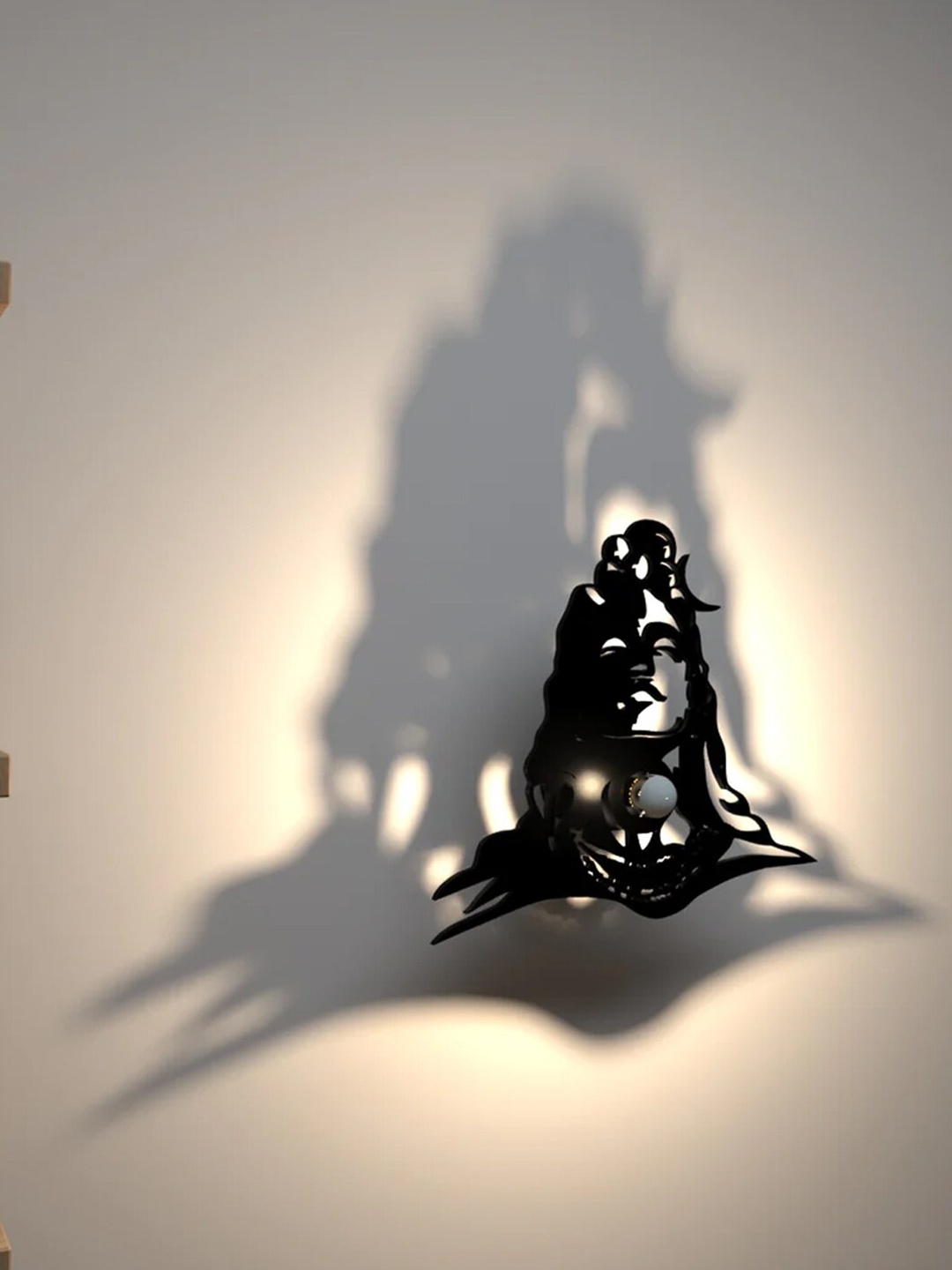 

WALLMANTRA Black Adiyogi Shiva Creative Shadow lamp