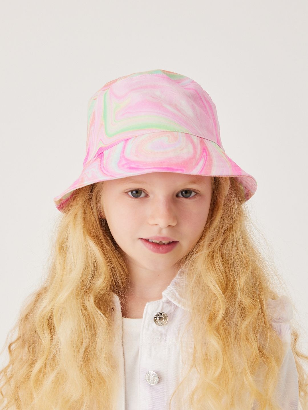 

NEXT Girls Abstract Printed Pure Cotton Bucket Hat, Pink