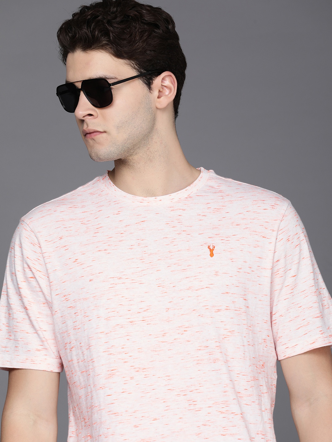 

NEXT Self Design Regular Fit Casual T-shirt, Off white