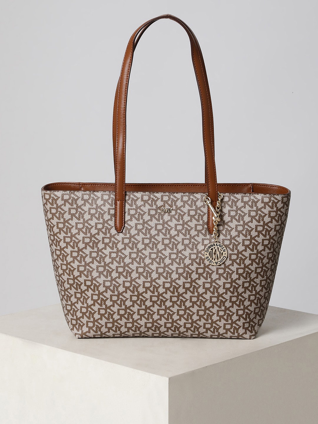 

DKNY Printed Structured Shoulder Bag, Brown