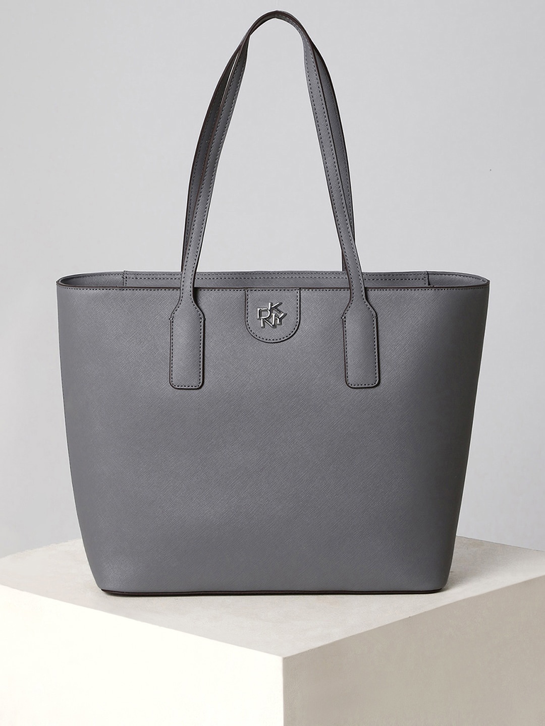 

DKNY Textured Leather Shopper Shoulder Bag, Charcoal