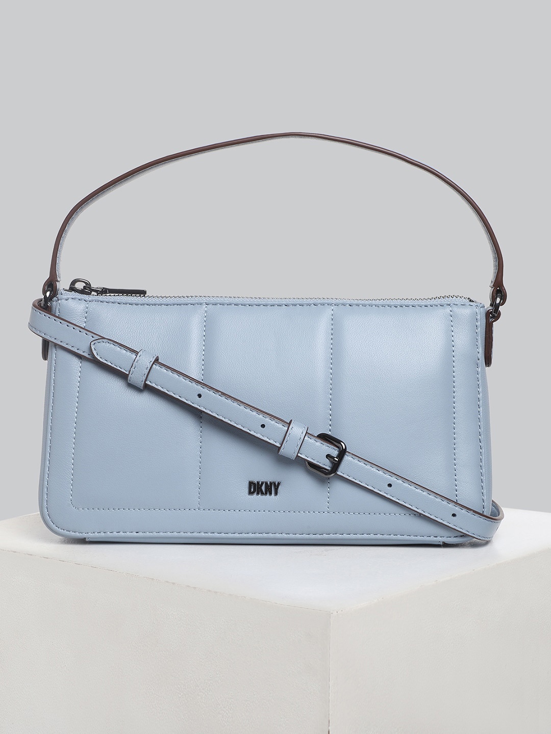 

DKNY Women Leather Bucket Satchel, Blue