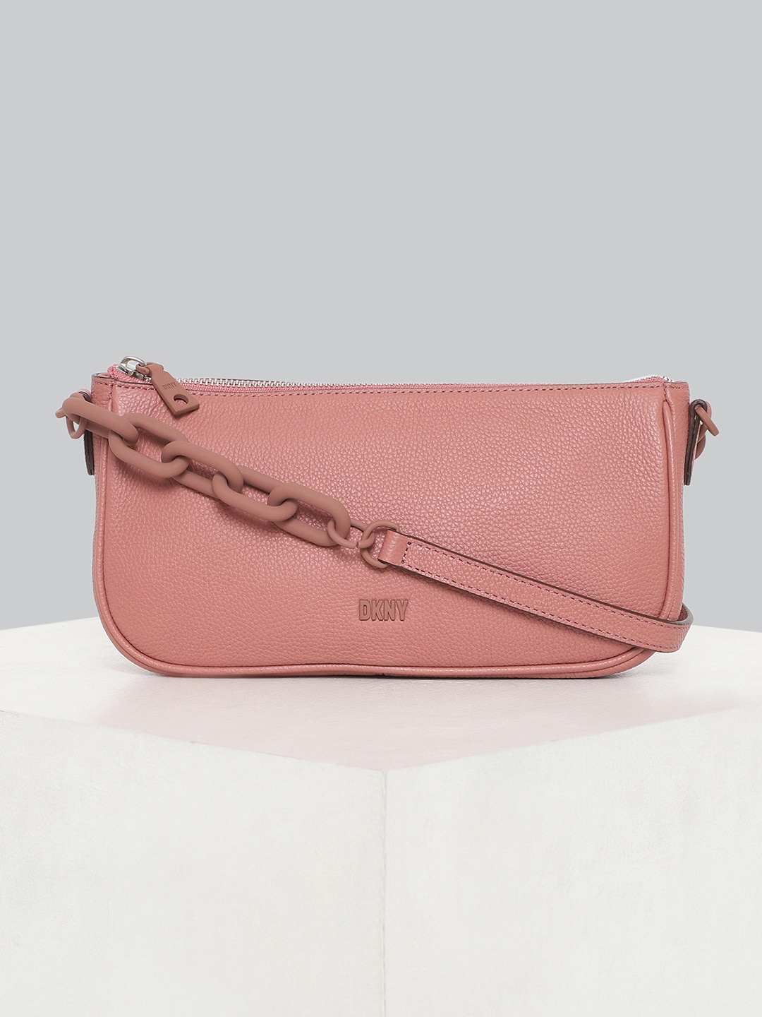 

DKNY Leather Half Moon Sling Bag, Peach