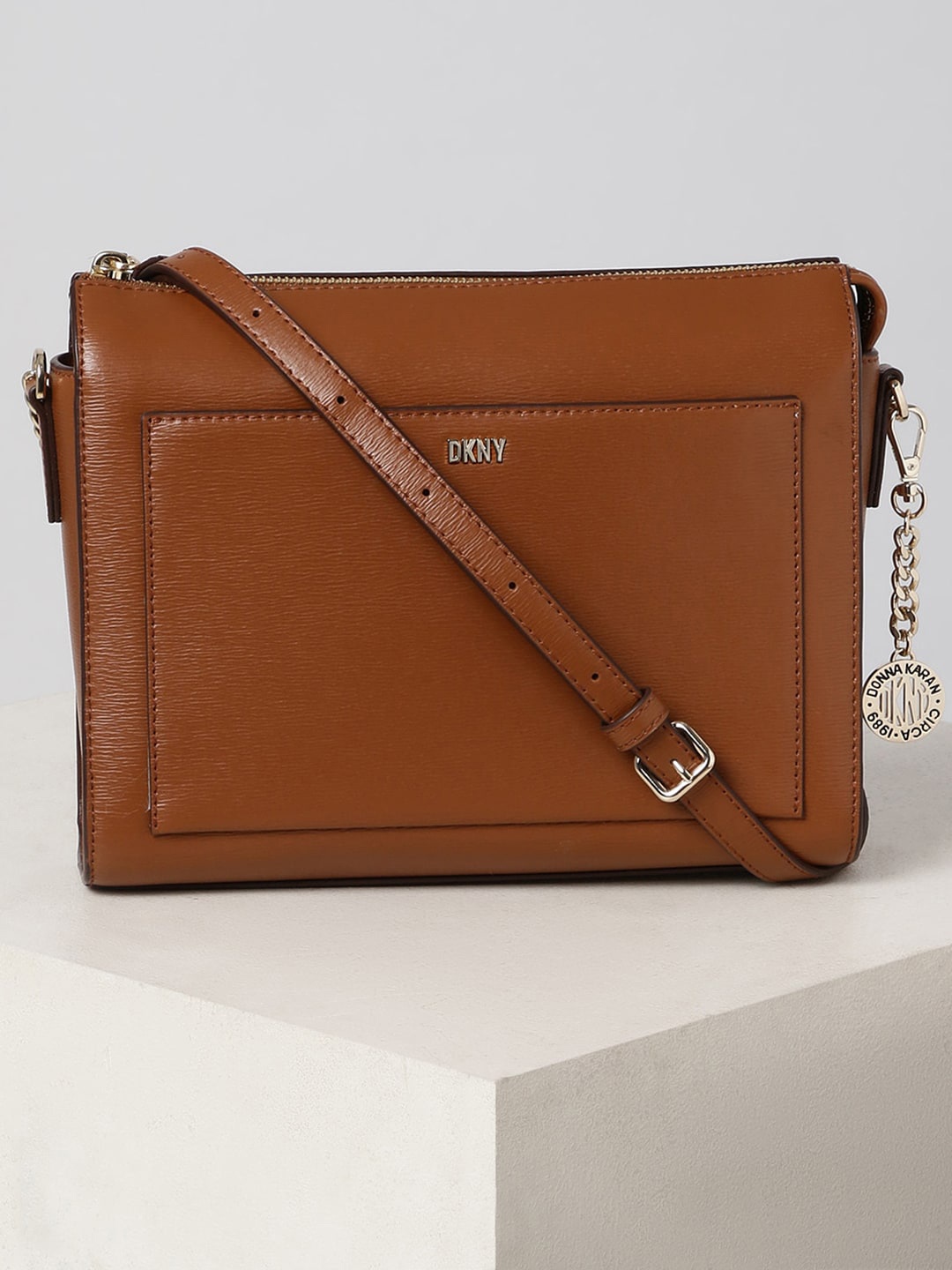 

DKNY Textured Leather Sling Bag, Brown