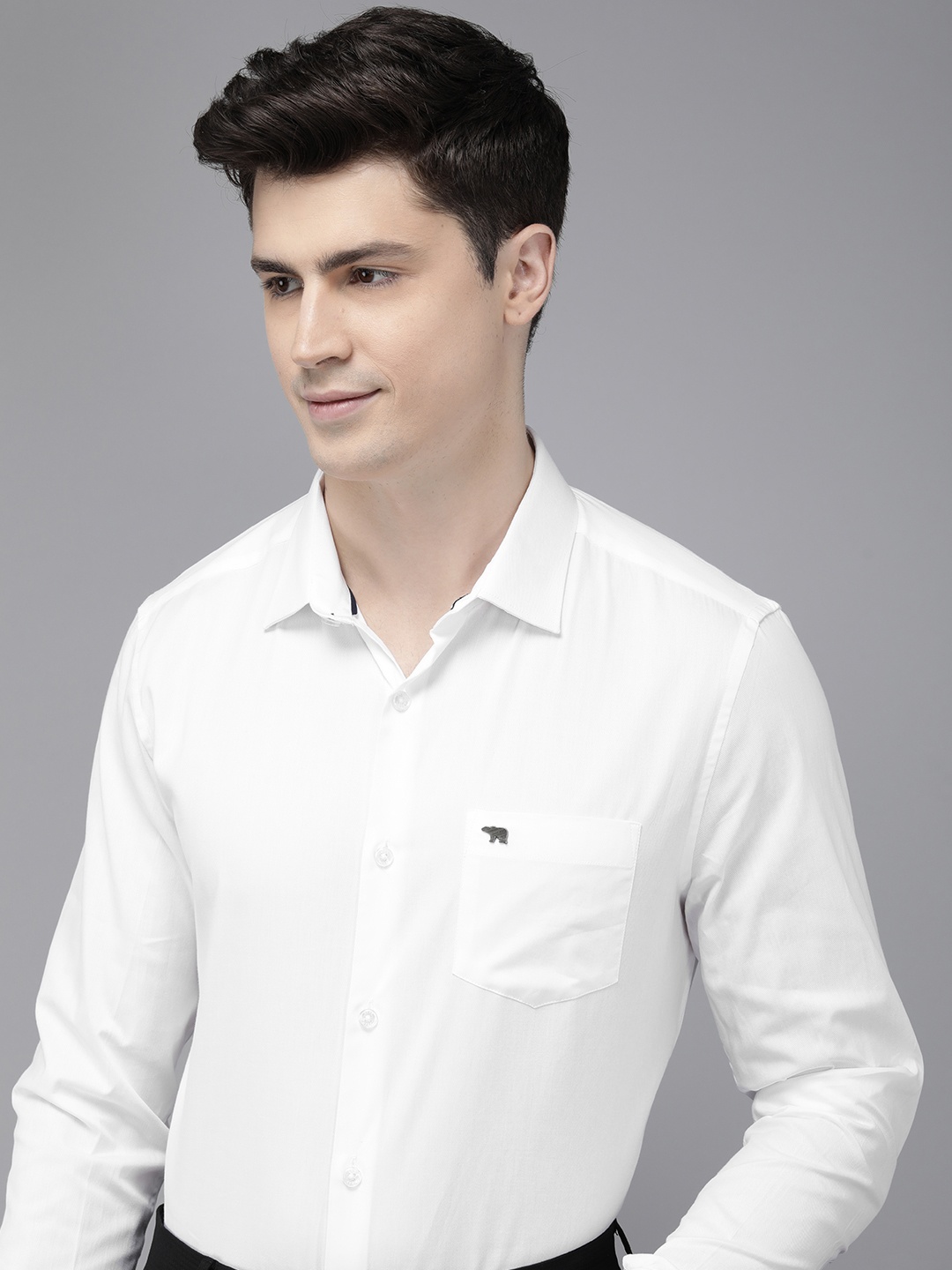 

THE BEAR HOUSE Men Slim Fit Opaque Formal Shirt, White