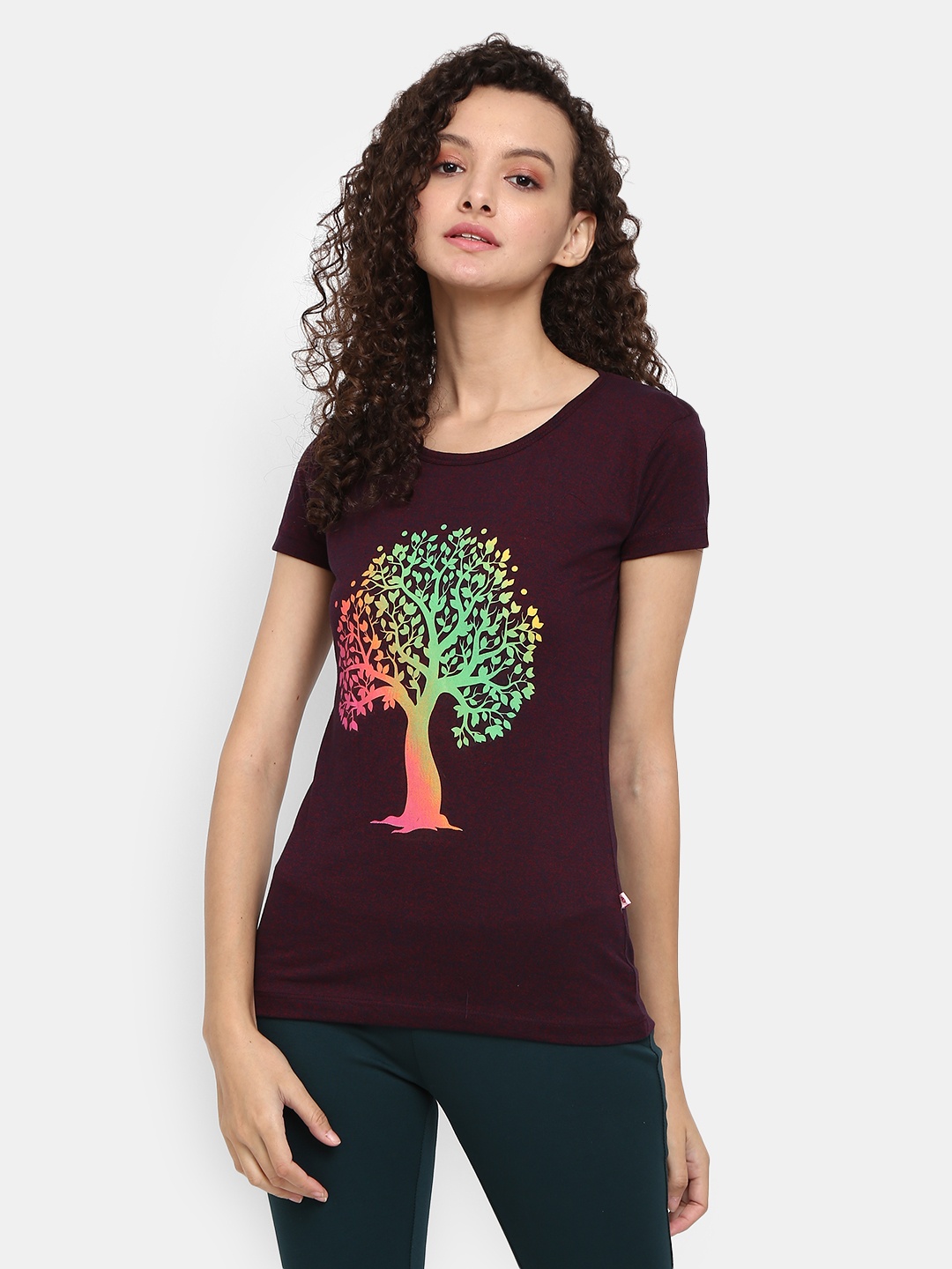 

V-Mart Graphic Printed Cotton T-Shirt, Maroon
