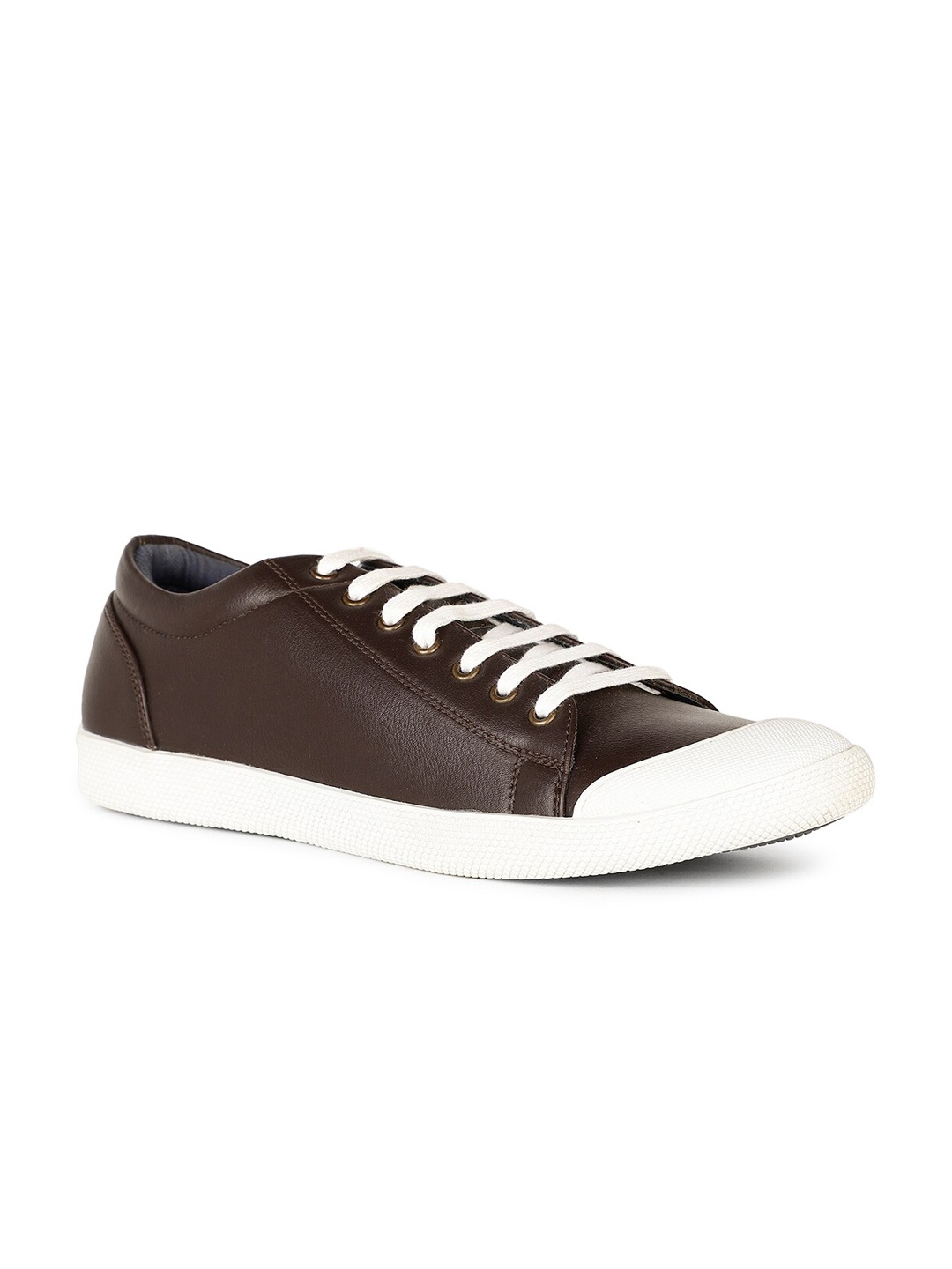 

Bata Men Textured Leather Sneakers, Brown