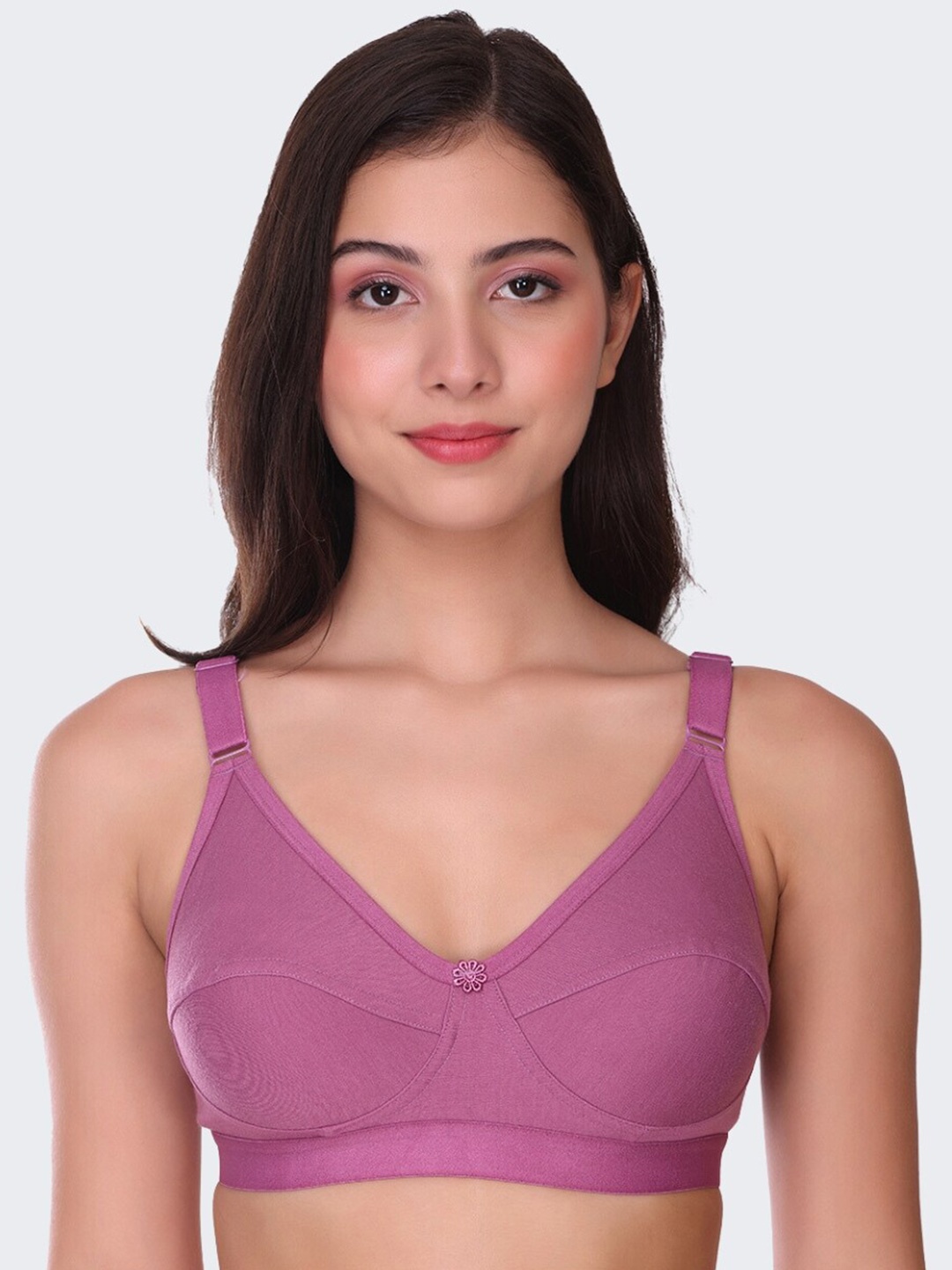 

POOJA RAGENEE Full Coverage All Day Comfort Cotton Everyday Bra, Purple