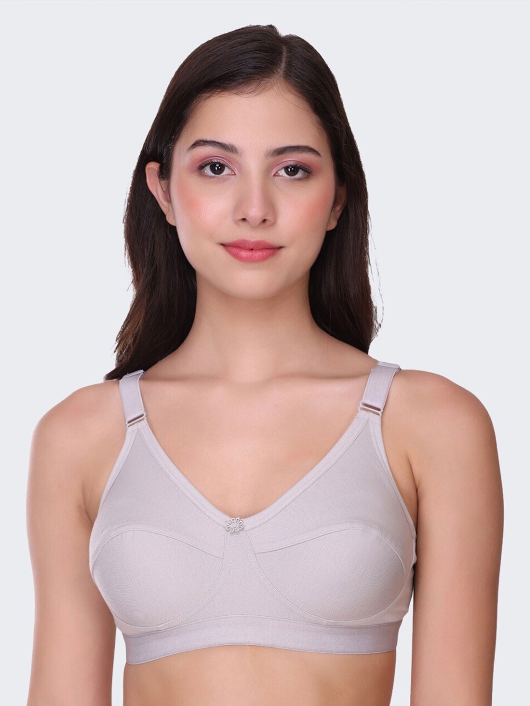 

POOJA RAGENEE Full Coverage All Day Comfort Cotton Everyday Bra, Grey