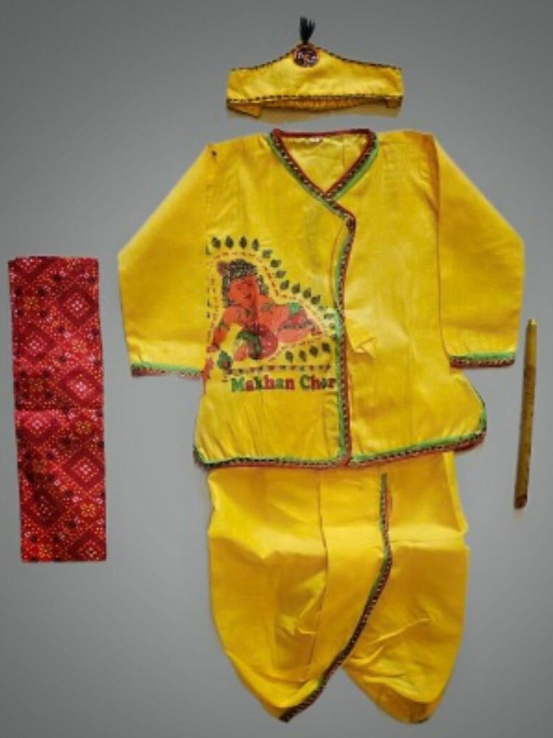 

DIGIMART Boys Printed Dhoti Pants, Yellow
