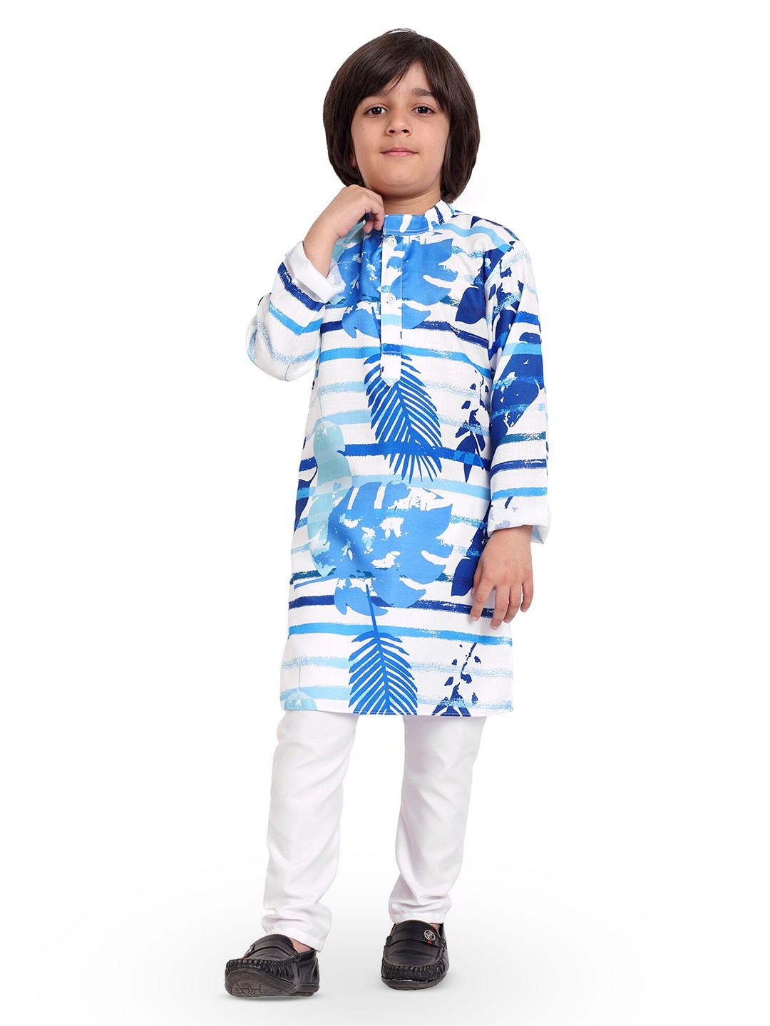 

DIGIMART Boys Printed Pure Cotton Kurta & Pyjama, White