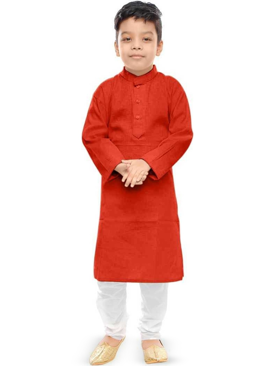 

DIGIMART Boys Pure Cotton Mandarin Collar Kurta & Pyjamas, Red