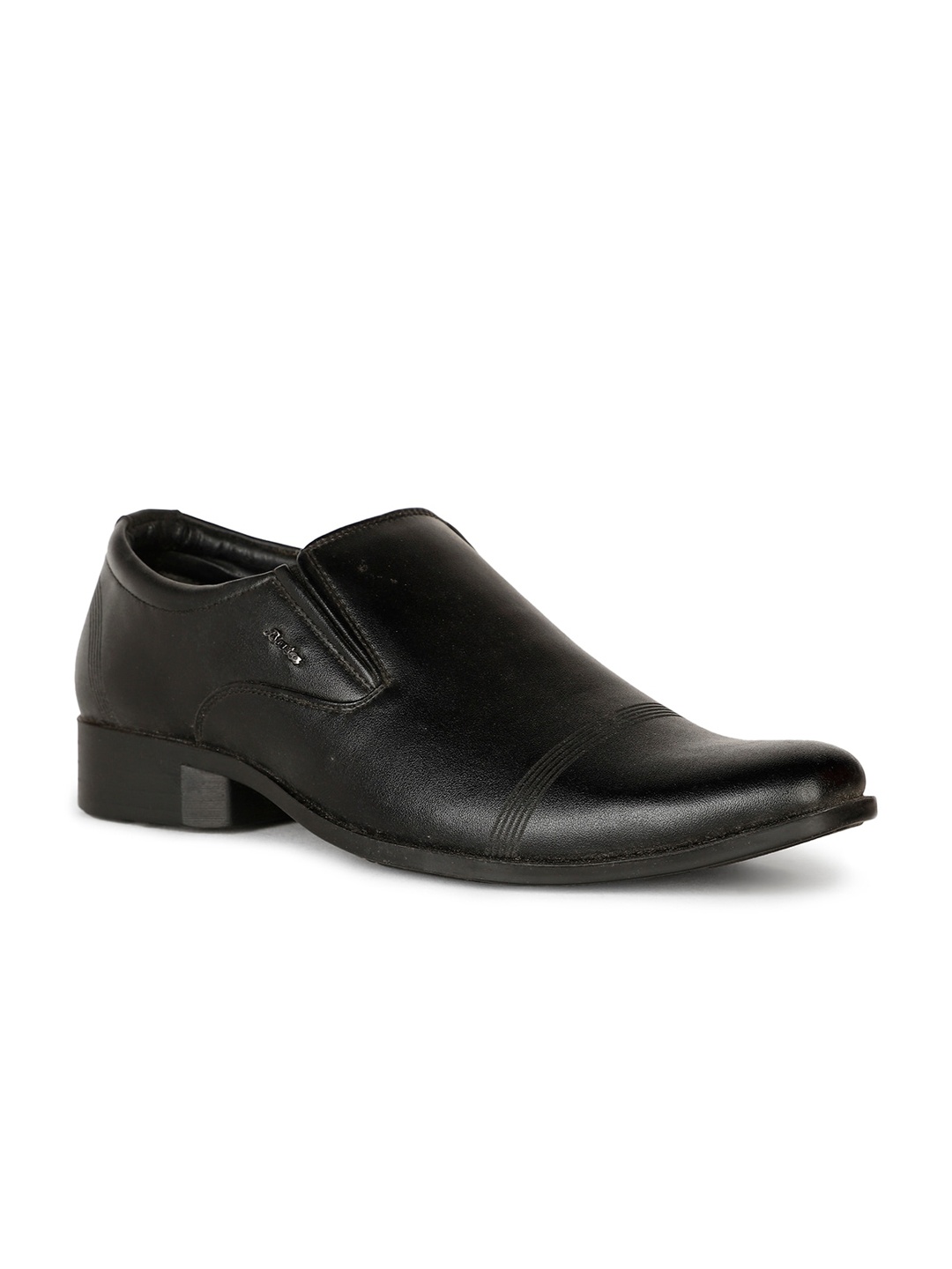 

Bata KRAASA Men Textured Leather Formal Slip-On Shoes, Black