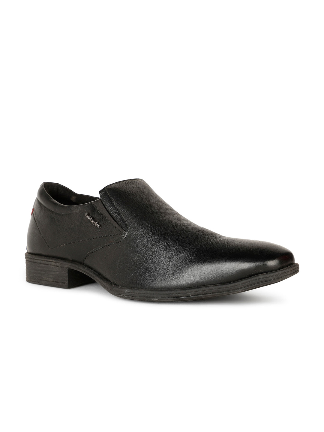 

Bata Men Textured Leather Formal Slip-On Shoes, Black