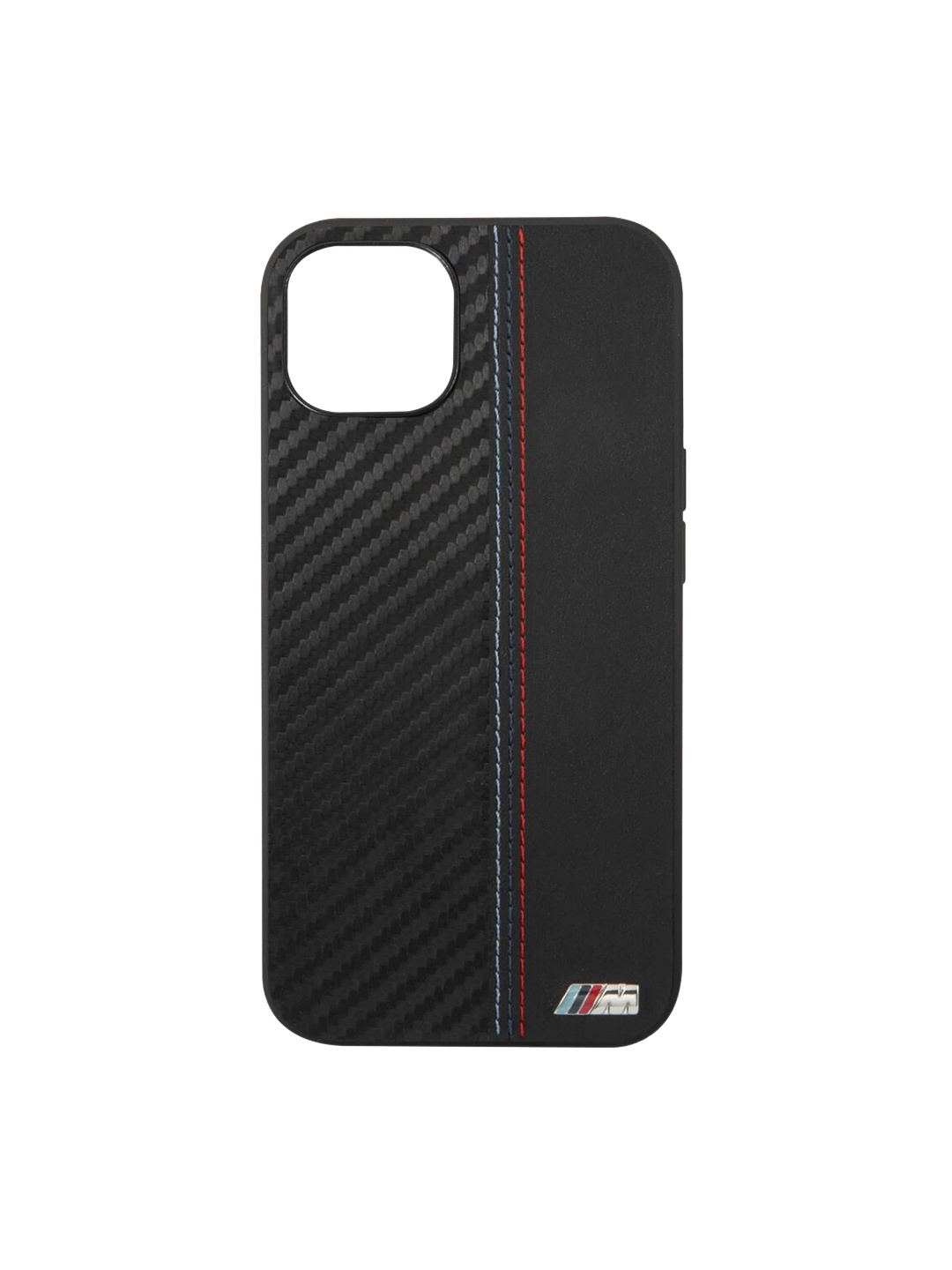 

TREEMODA Textured Stitching Stripe Design iPhone 13 Phone Back Case, Black