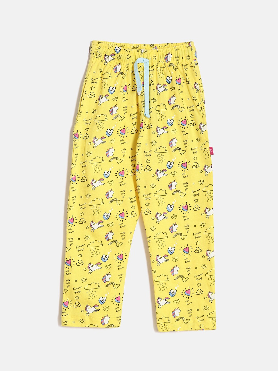 

DIXCY SCOTT Slimz Girls Mid Rise Cotton Relaxed-Fit Track Pants, Yellow