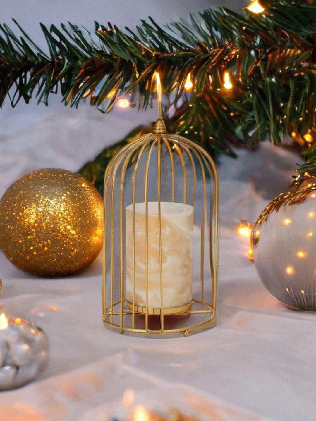 

Athome by Nilkamal Gold Toned Hurricane Allure Candle Holder
