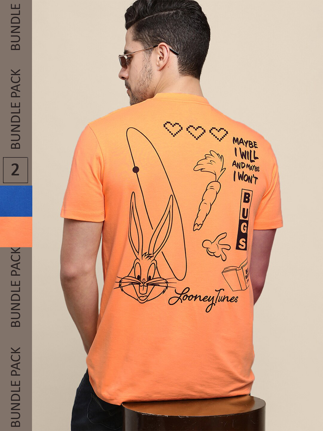 

Free Authority Pack Of 2 Printed Pure Cotton T-Shirt, Blue