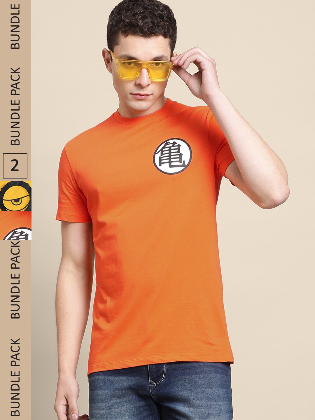

Free Authority Pack Of 2 Printed Cotton T-Shirts, Yellow