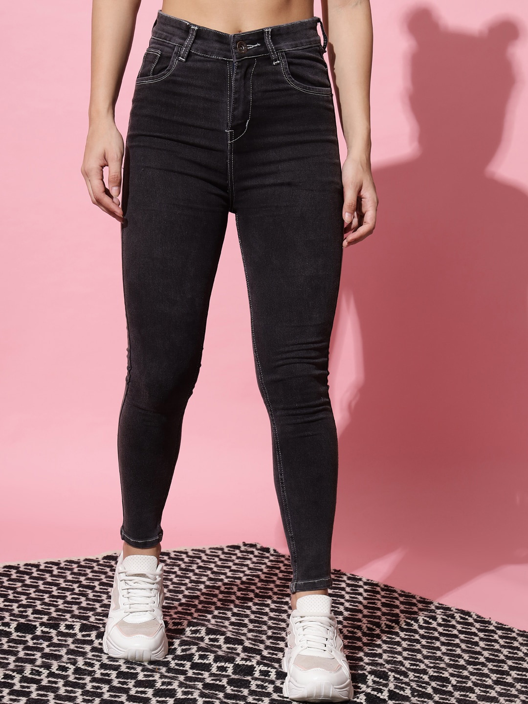 

UNITED DENIM Women Super Skinny Fit Stretchable Jeans, Grey
