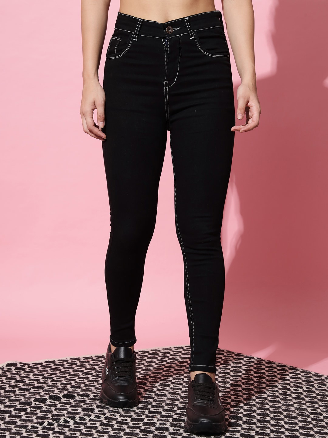 

UNITED DENIM Women Super Skinny Fit Clean Look Stretchable Jeans, Black