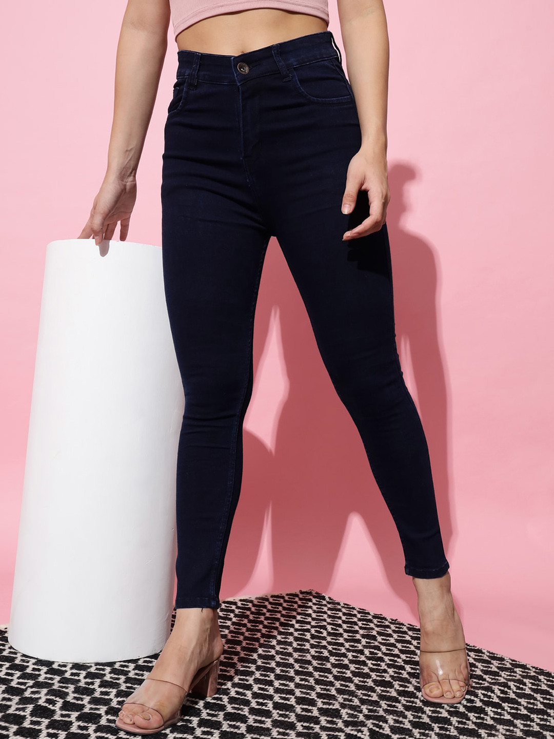 

UNITED DENIM Women Super Skinny Fit Clean Look Stretchable Jeans, Blue