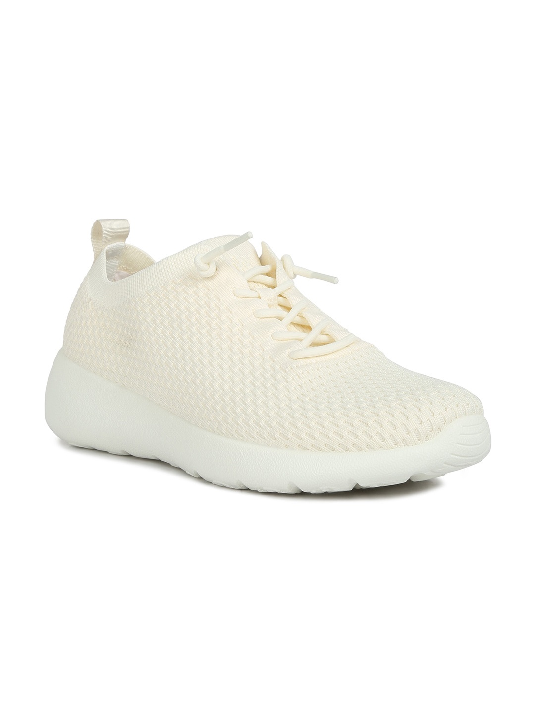 

London Rag Men Woven Design Knitted Comfort Insole Mesh Basics Sneakers, Off white