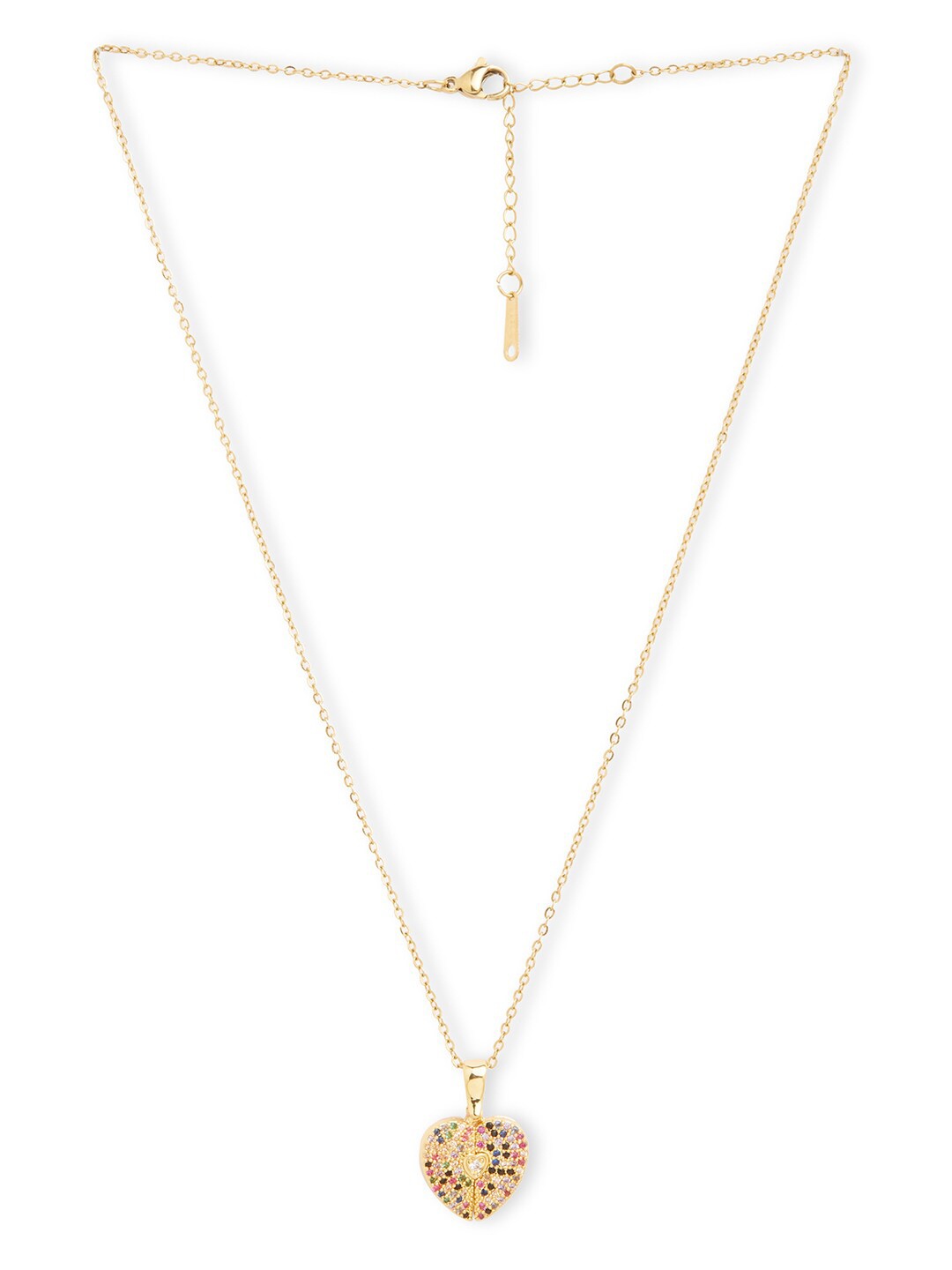

Tipsyfly Gold-Plated Crystals Studded Necklace