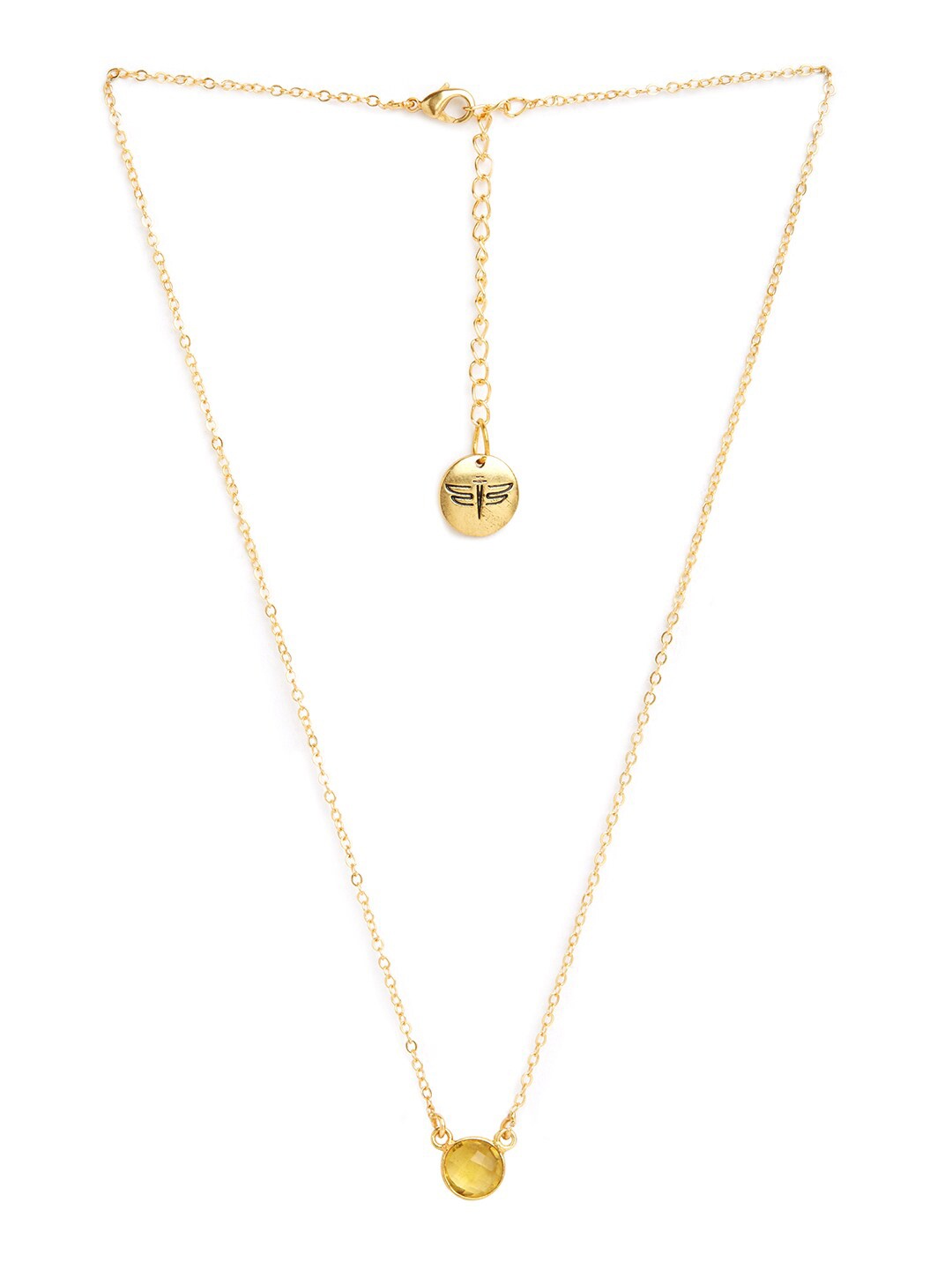 

Tipsyfly Gold-Plated Citrine-Studded Necklace