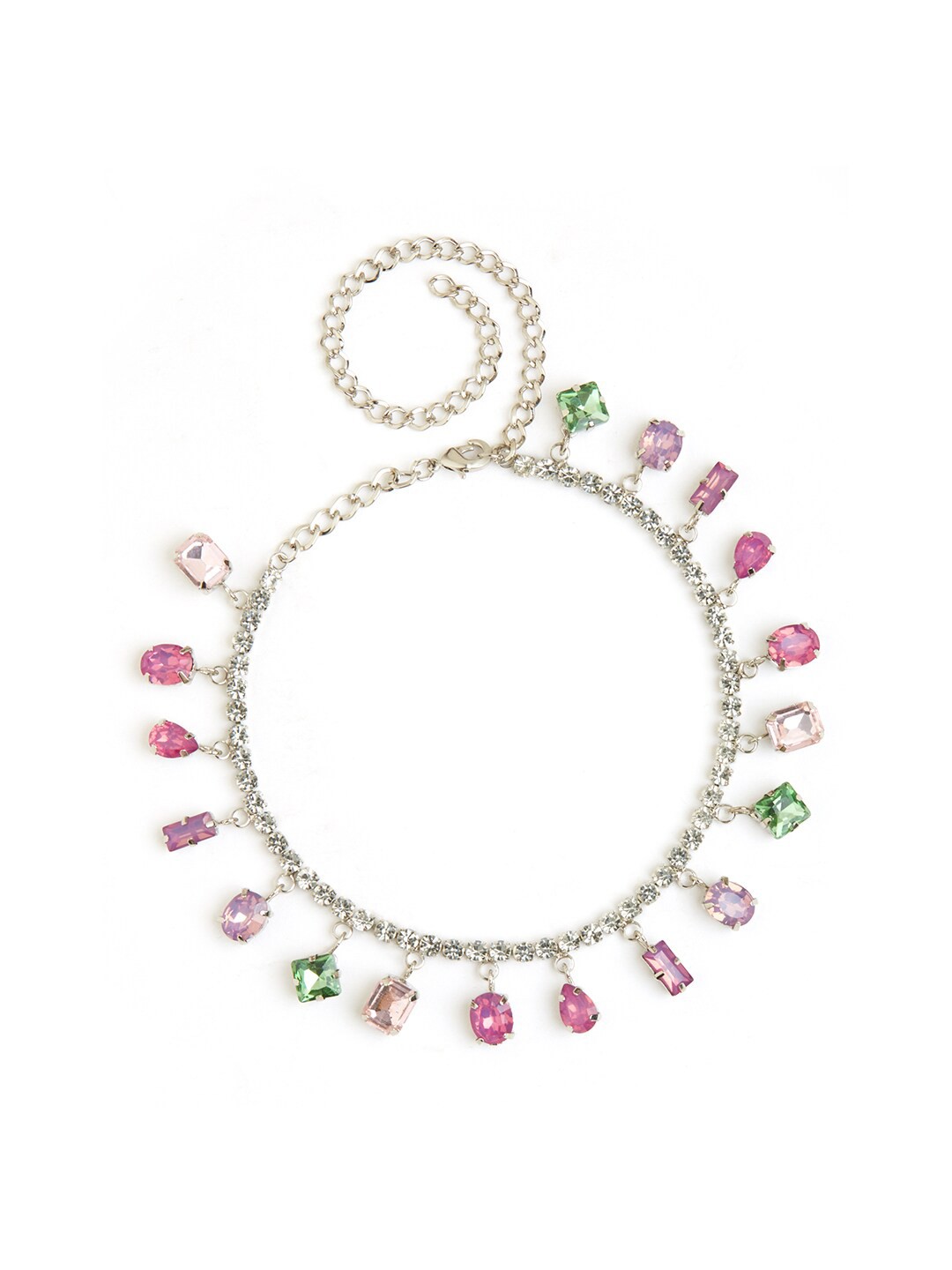 

Tipsyfly Gold-Plated Crystals-Studded Necklace
