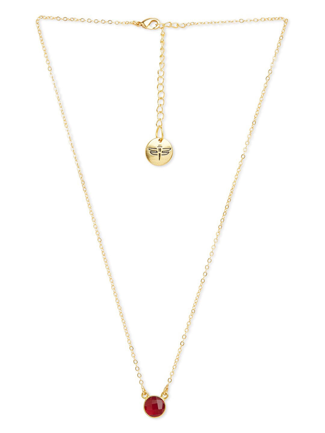 

Tipsyfly Gold-Plated Faux Ruby Necklace
