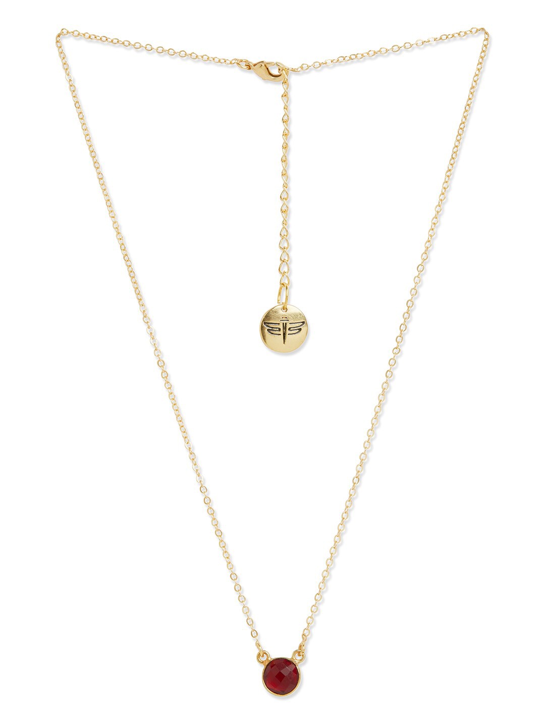 

Tipsyfly Gold-Plated Garnet-Studded Necklace